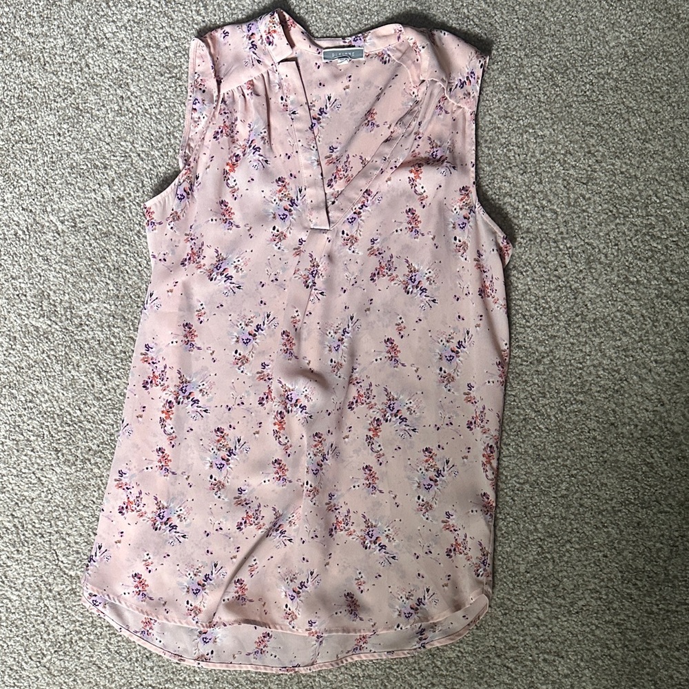 Pleione Pink Floral Sleeveless Blouse